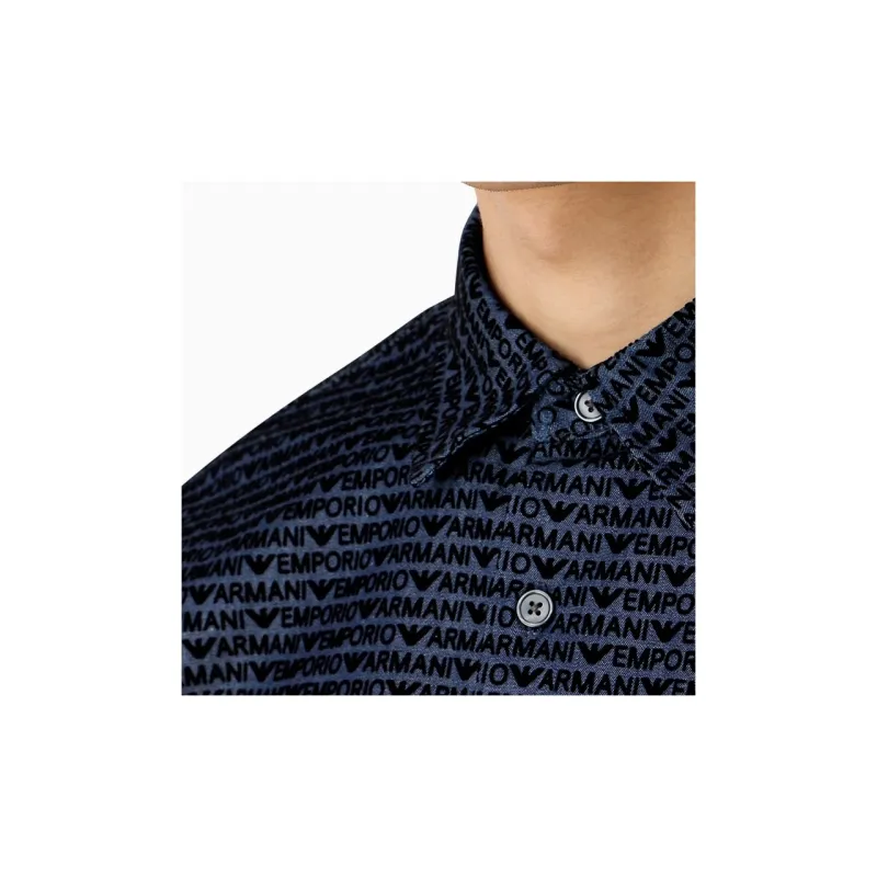 EMPORIO ARMANI Shirt Men's Denim Blue-5