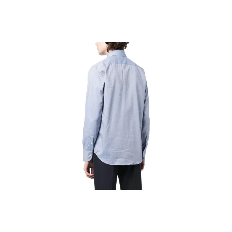 CANALI Cutaway-collar Cotton Shirt-2