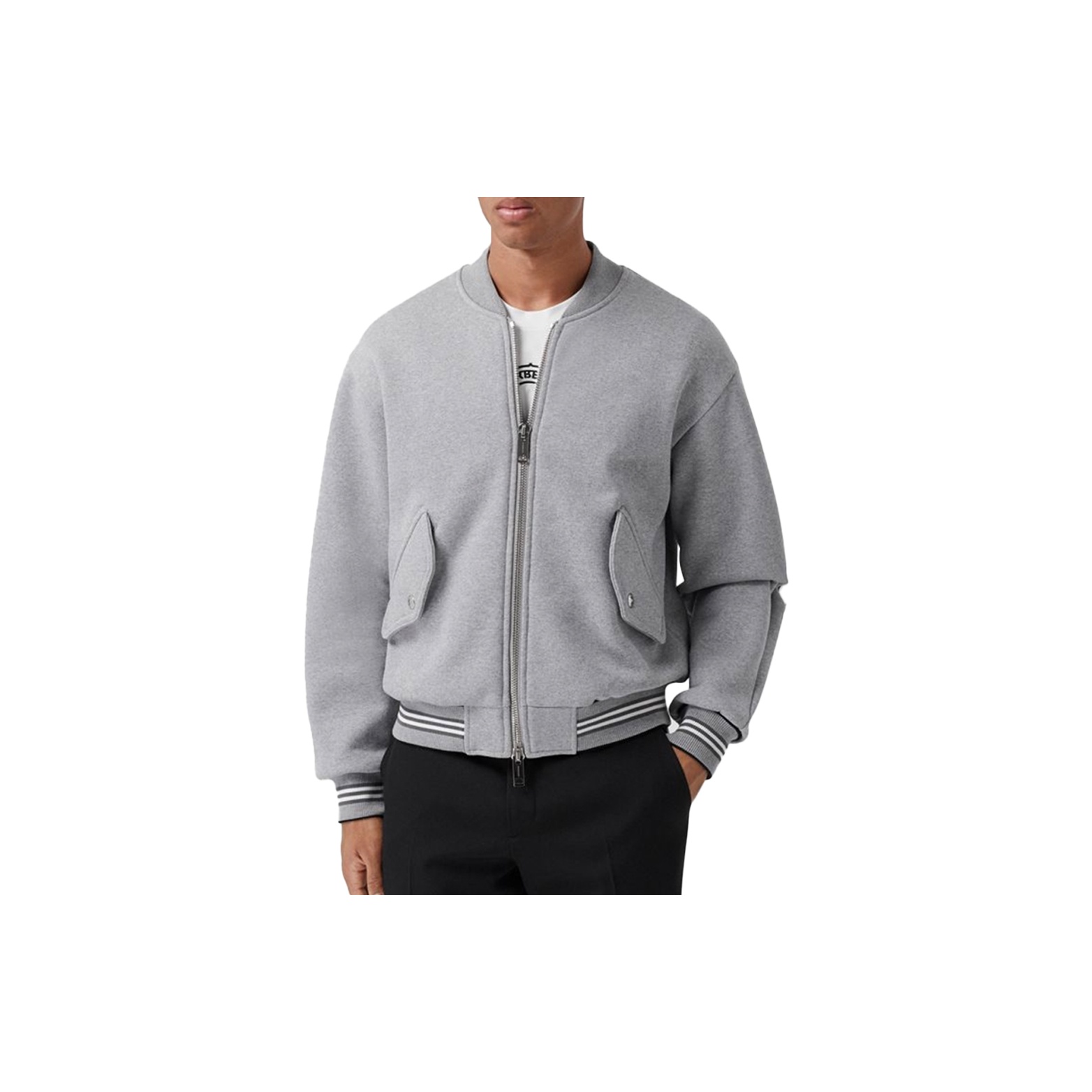 Men's Burberry hooded Zipper Jacket Light Blue 40569551