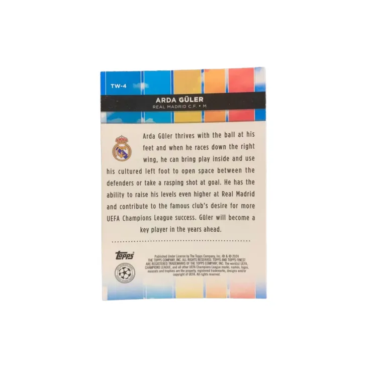 Topps Güler Real Madrid Turkey World Summit Teca Player Card Access Pass Sports Cards 1 Pc-1