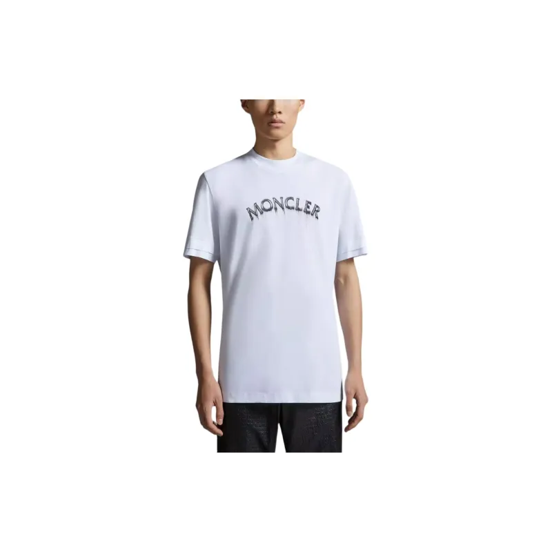 Moncler Drop Shoulder Sleeve T Shirt Men's White-2