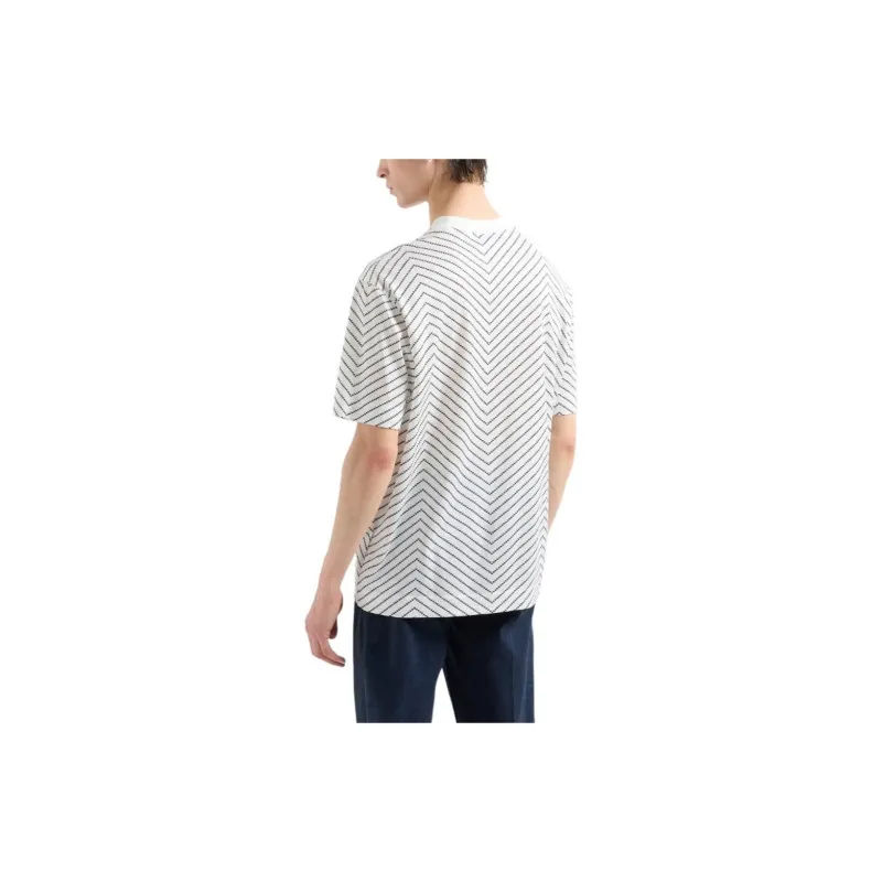 EMPORIO ARMANI Lyocell Blend jersey T shirt With Macro Chevron Print And Micro Eagle-2