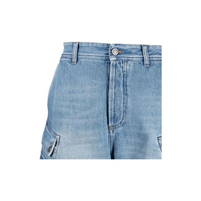 BALMAIN Denim Shorts Men Blue-4