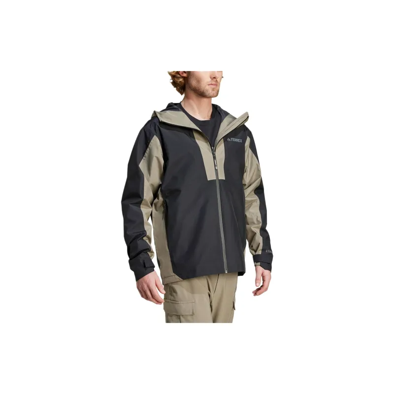 Adidas Outdoor Hiking Waterproof And Windproof Windbreaker Jacket Men's Black-3