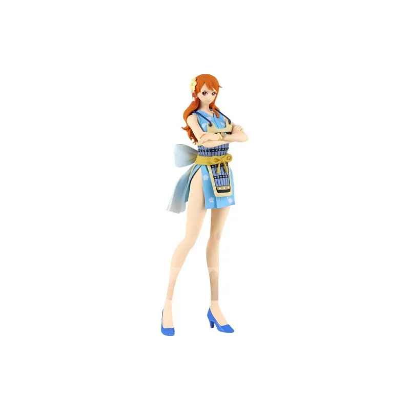 BANPRESTO Nami Glass Factory One Piece Sparkling Charm Samurai Suit B 19cm Bonus Gifts-0