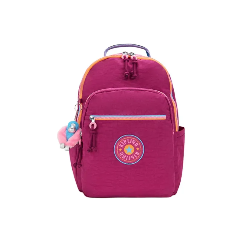 Kipling Polyamide Backpack Large Size Unisex Metallic Silver/Blue/Fuchsia/Black-10