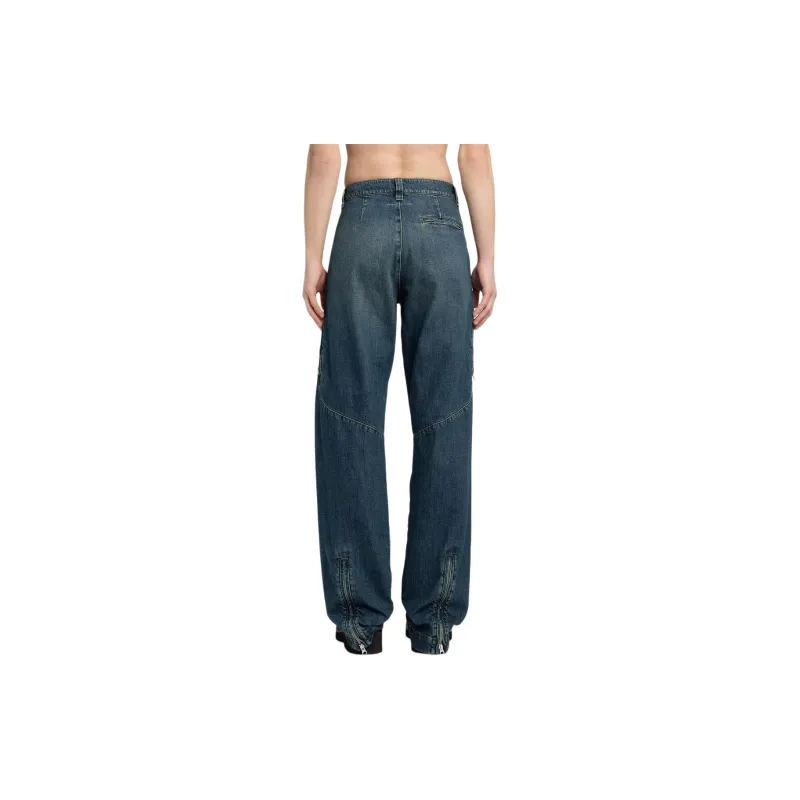 MM6 Maison Margiela Zip Detailed Wide Leg Jeans-2