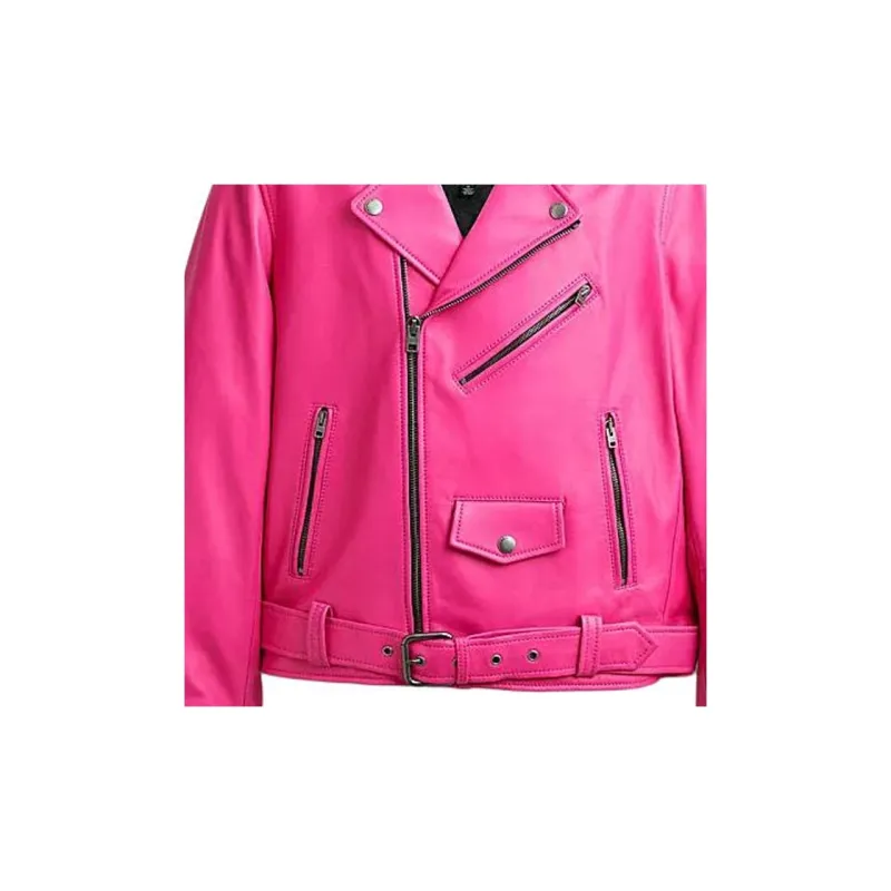 COACH SS24 Leather Jacket Men's Bright Plum Red-3