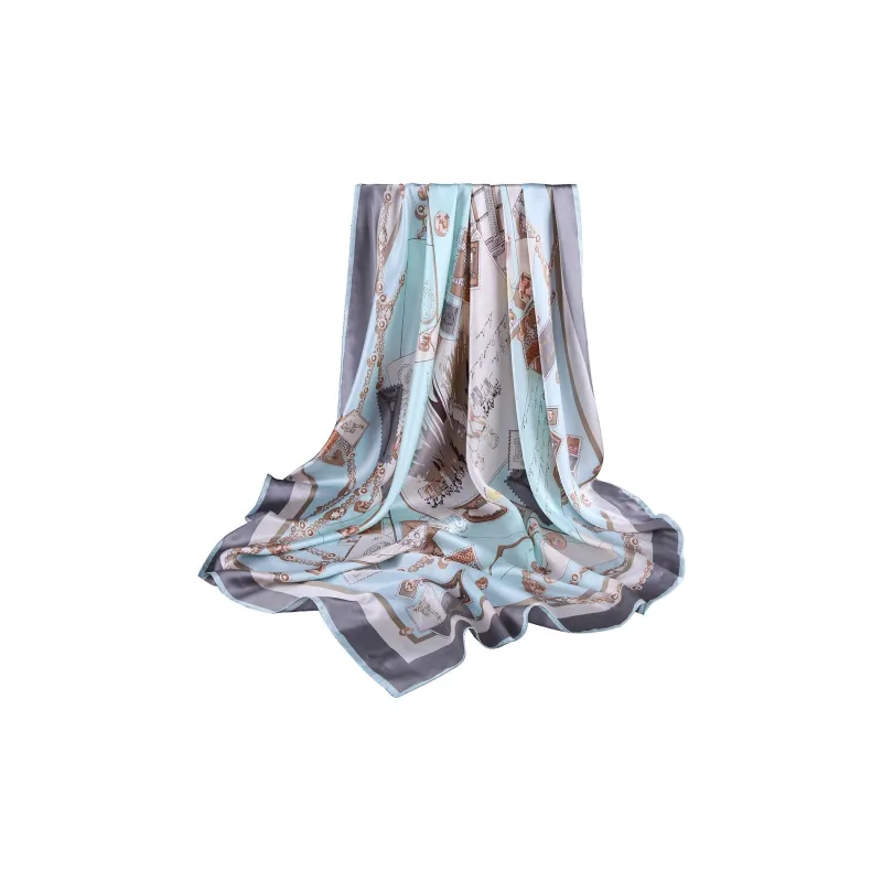 Shanghai Story 100% Mulberry Silk Scarves Women's Blue White, Gift Box Set-33
