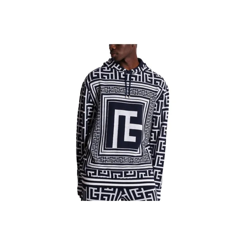 BALMAIN Monogram Hooded Sweatshirt-3