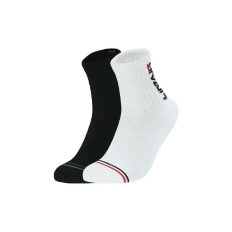 FILA ORIGINALE Mid Calf Socks Men's 2 Pack White/Black-0