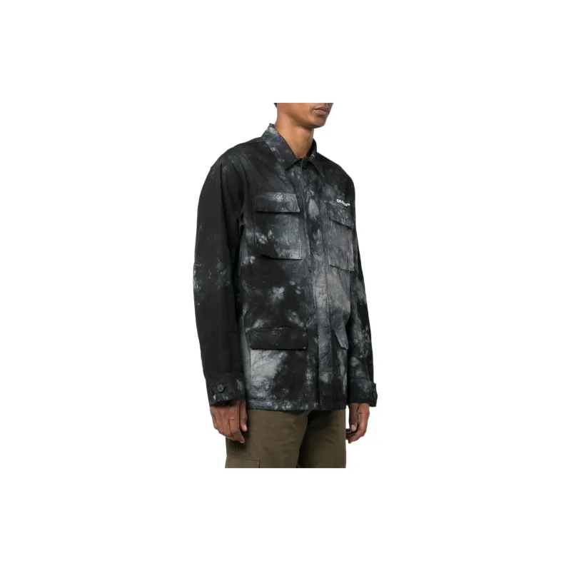 OFF WHITE Logo Printed Long Sleeved Shirt Jacket-2