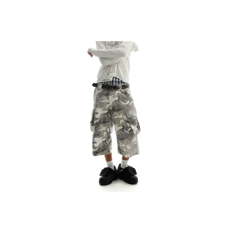 CONP Cargo Shorts Unisex Gray Camouflage-1