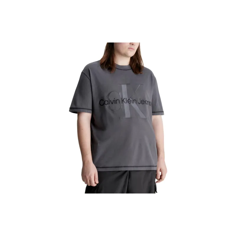 CALVIN KLEIN T Shirt Men's Washed Black Europe Version-3