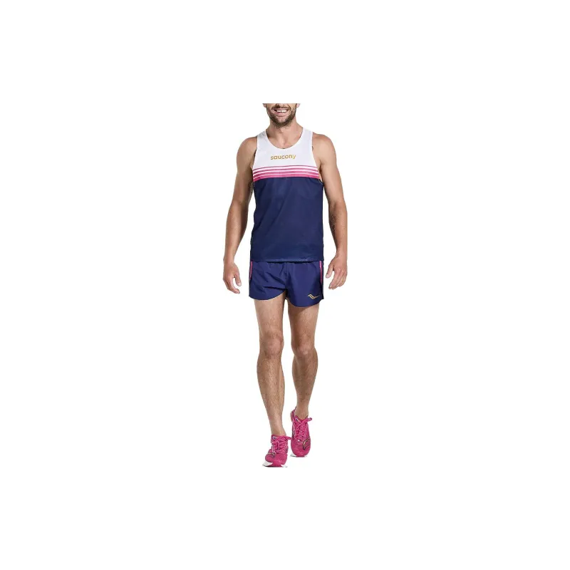 Saucony Tank Tops Men's White Blue-2