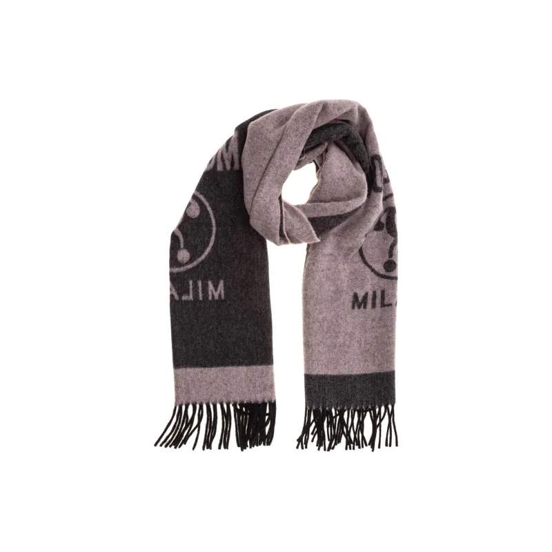 MOSCHINO Wool Knit Scarves Unisex Brown-1