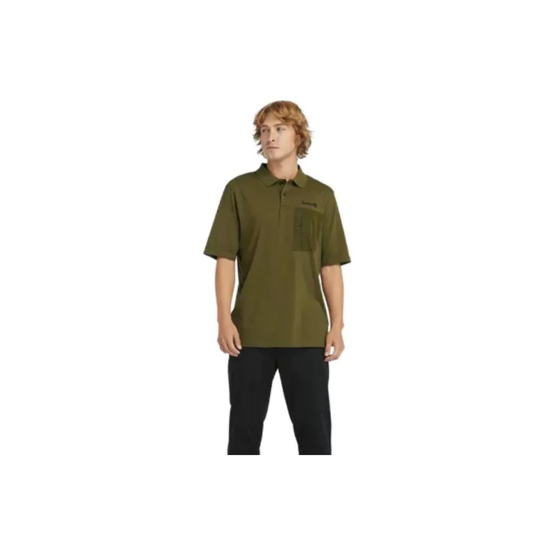 Timberland Polo Shirts Men Dark Olive Green-2