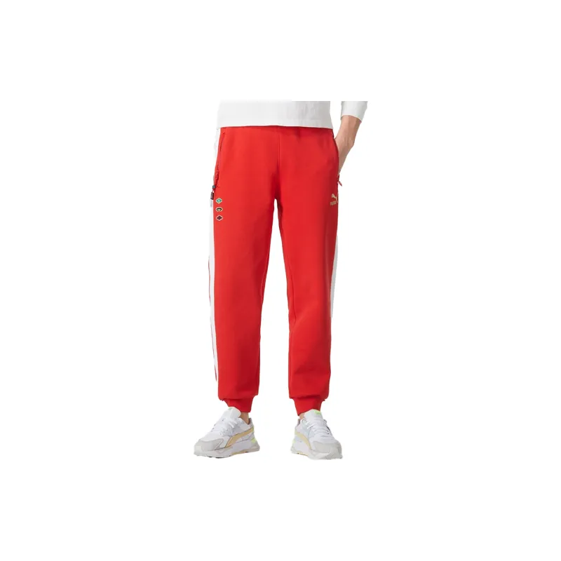 PUMA Knitted Sports Pants Unisex Red-6