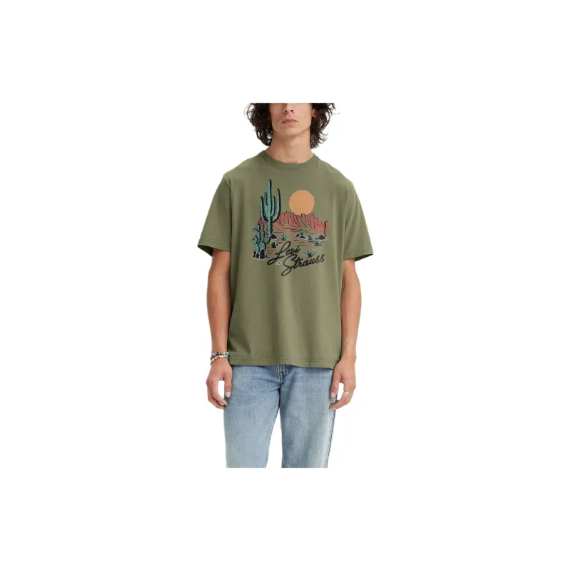 Levis T-Shirts Men Green-1