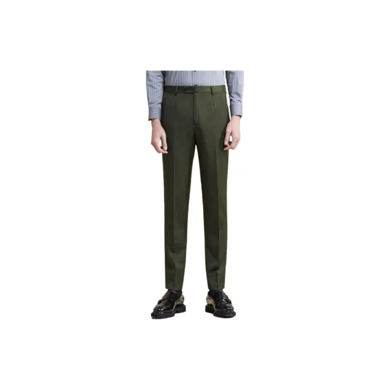 SAINT ANGELO Suit Trouser Men's Plain Green Denim Color-2