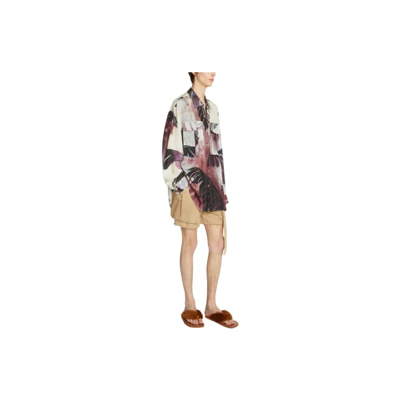 DRIES VAN NOTEN Printed Oversized Silk Shirt-3