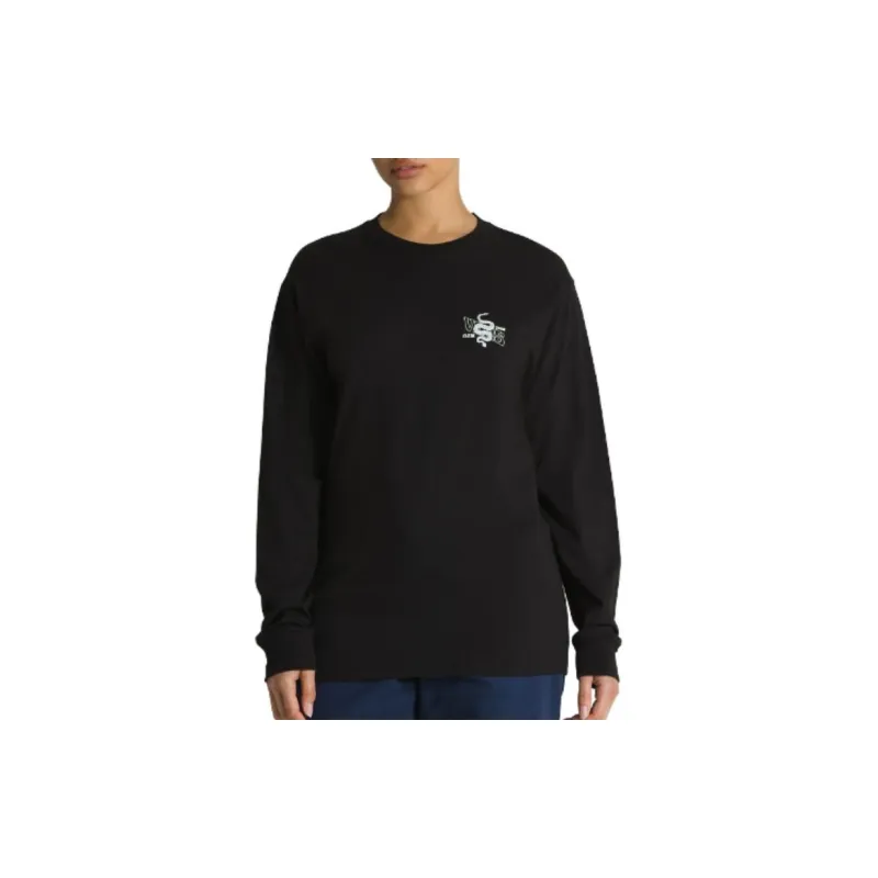 Vans Distorted Snake Long Sleeve T-Shirt T-Shirt Unisex Black-2