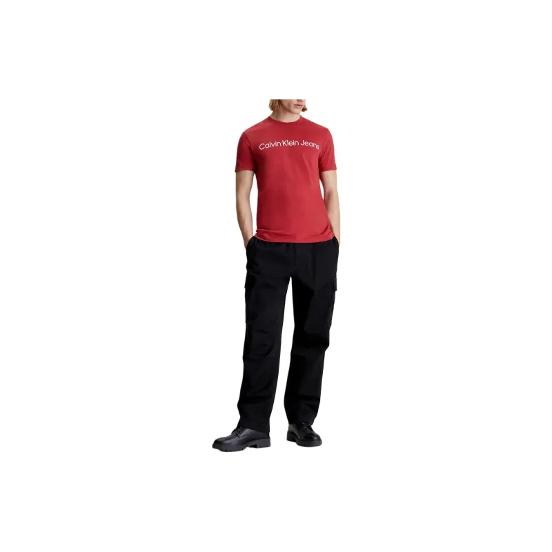 CALVIN KLEIN T Shirt Men's Garnet Red Europe Version-1