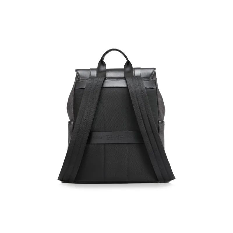 BVP Men's Genuine Leather Backpack Backpack Large Size Men's Black-4