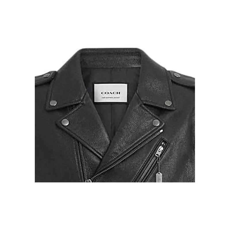 COACH Leather Jacket Men's Black-2