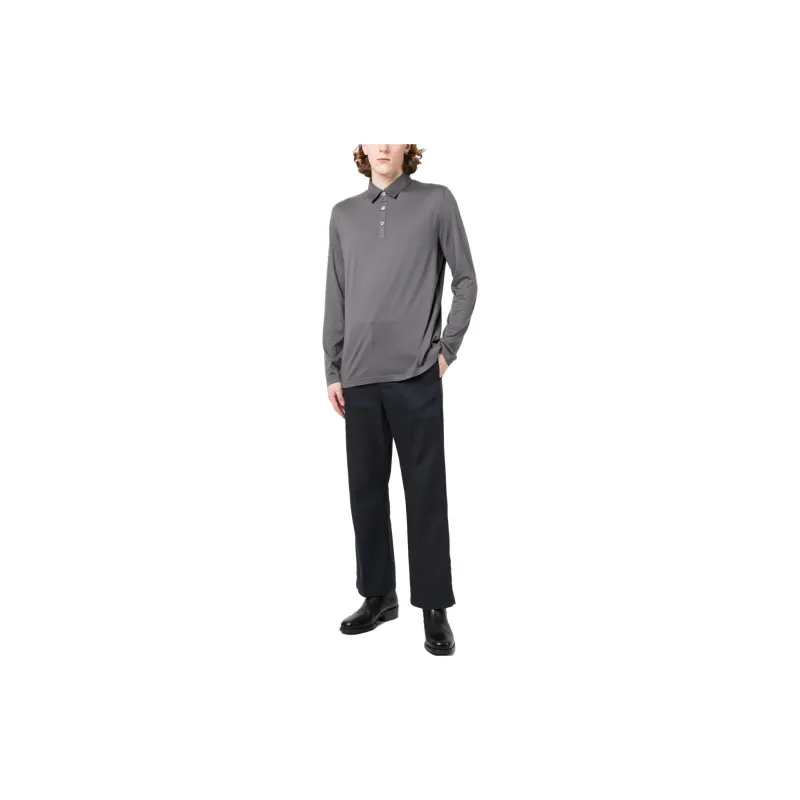 Kiton Long-sleeved Jersey Polo Shirt-1