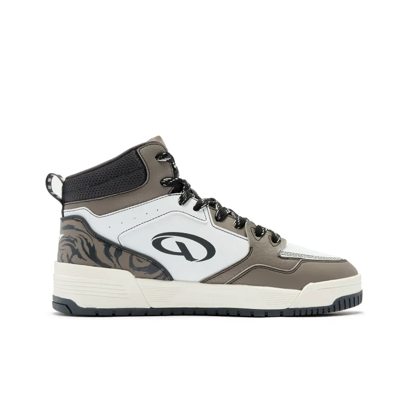 QIAODAN Qi Cheng 4.0 Skateboard Shoes Men High Top Walnut/Jordan White-1
