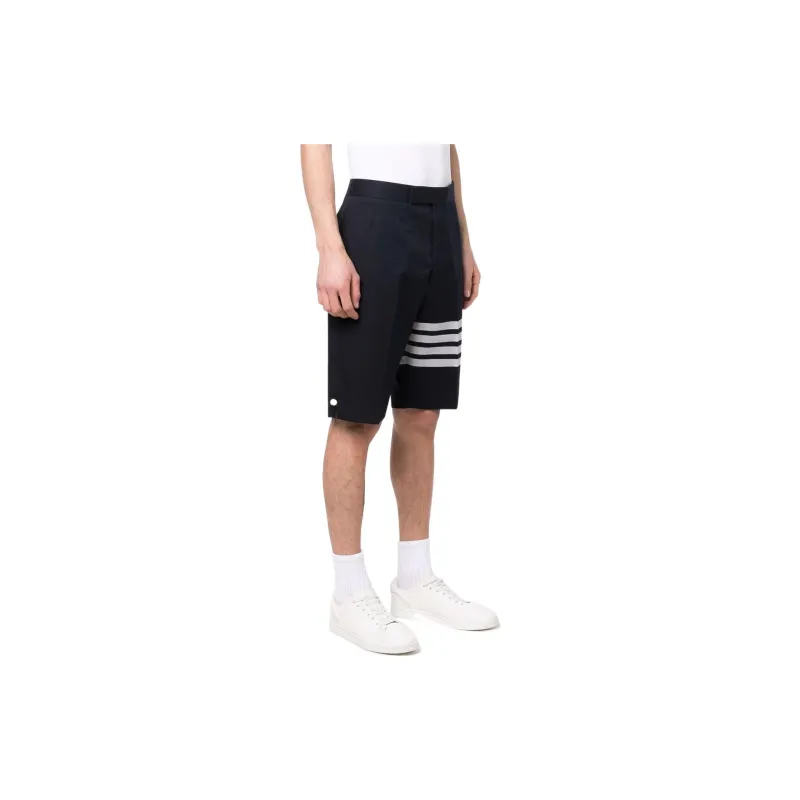 THOM BROWNE 4 bar Stripe Cotton Shorts-2