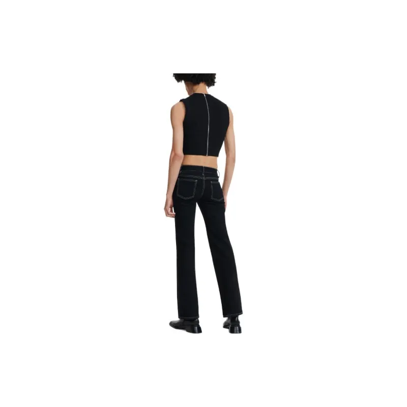 DION LEE Fine Ribbed Corset Sleeveless Tank Top-1