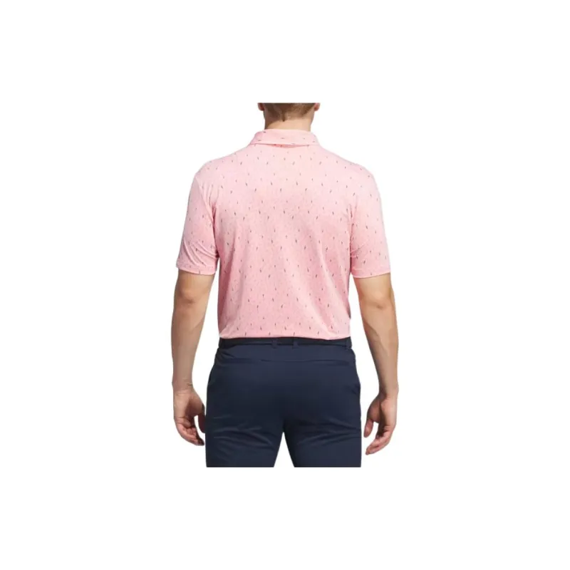 Adidas Polo Shirt Men's Half Pink Fireworks-3