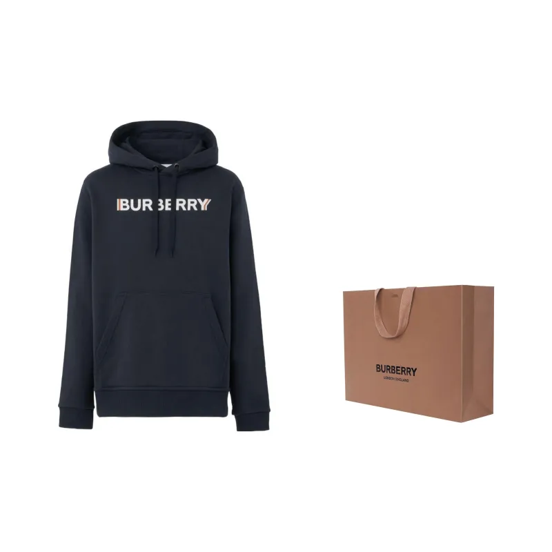 Burberry Logo Print Cotton Hoodie-1