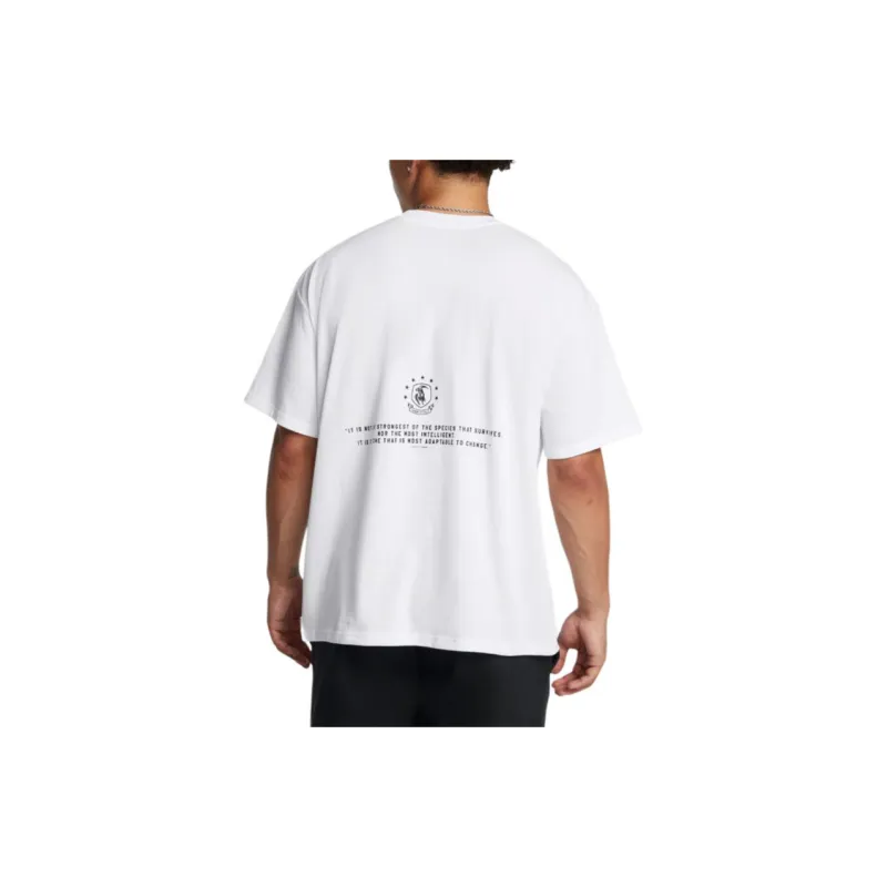 Under Armour Johnson BADGE OF HONOR T Shirt Men's White-3