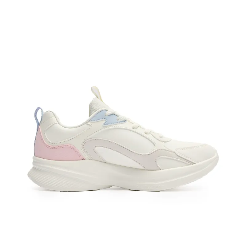QIAODAN Cushioning Anti Slip And Wear Resistant Low Top Casual Running Shoes Women's Beige Pink-1