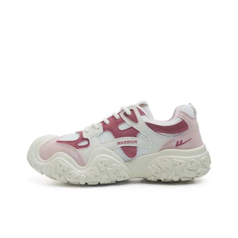 Warrior Anti Slip Wear Resistant Low Top Chunky Sneakers Women's Beige Pink-0