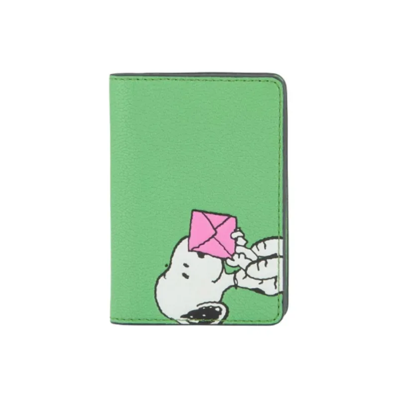 Anya Hindmarch Capra Leather Business Card Holder Card Case Women's Grass Green-0