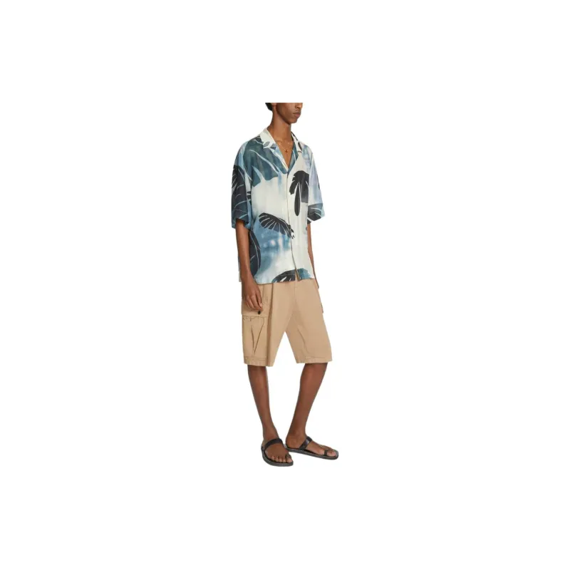 DRIES VAN NOTEN Palm printed Silk Shirt-3
