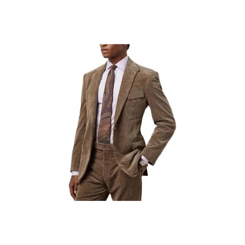 Polo Ralph Lauren Kent Handmade Corduroy Suit Jacket Business Suit Men's Brown-1