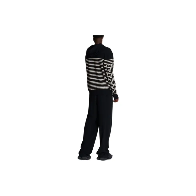 BALMAIN Pb Monogram Drawstring Hoodie-1