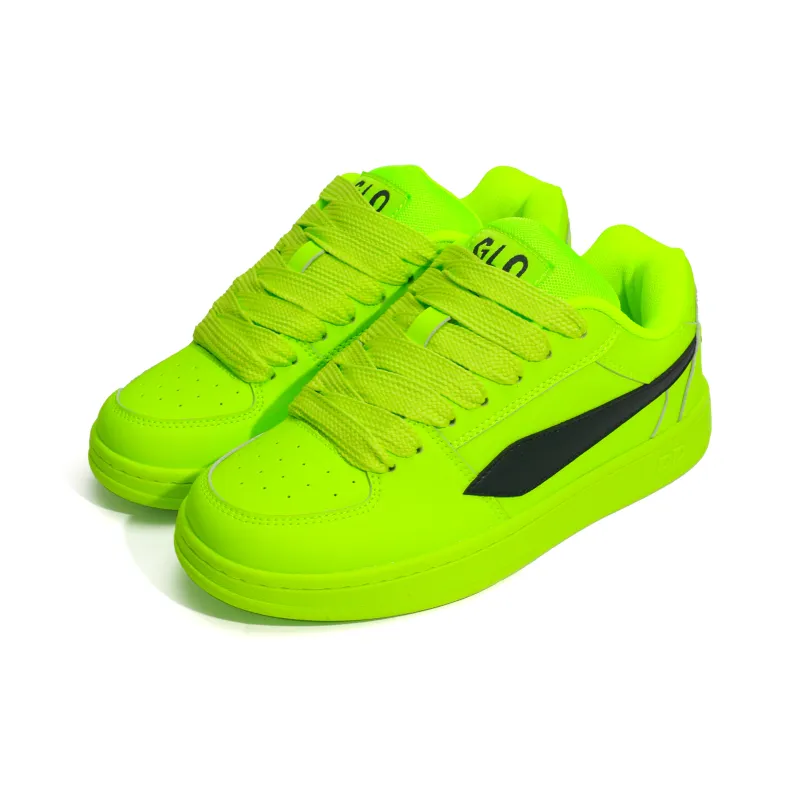 GLO BULL Skateboard Shoes Unisex Low Top Neon Green-2