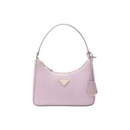 PRADA Re-Edition Leather Vagabond Bag Shoulder Bag Mini Women's Light Purple