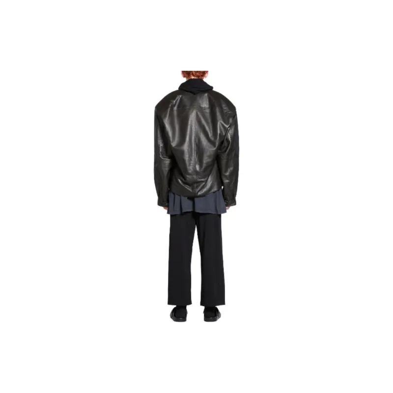 Balenciaga Cocoon Kick Leather Jacket-3