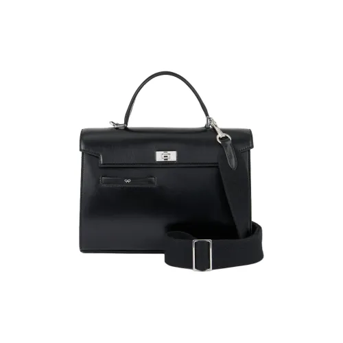 Anya Hindmarch Smooth Finish Calfskin Shoulder Bag Crossbody Bag Handbag Women's Bright Black