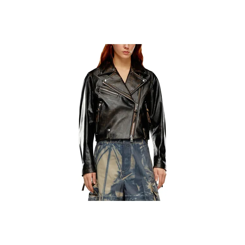 DIESEL L Margy Collarless Leather Jacket-2