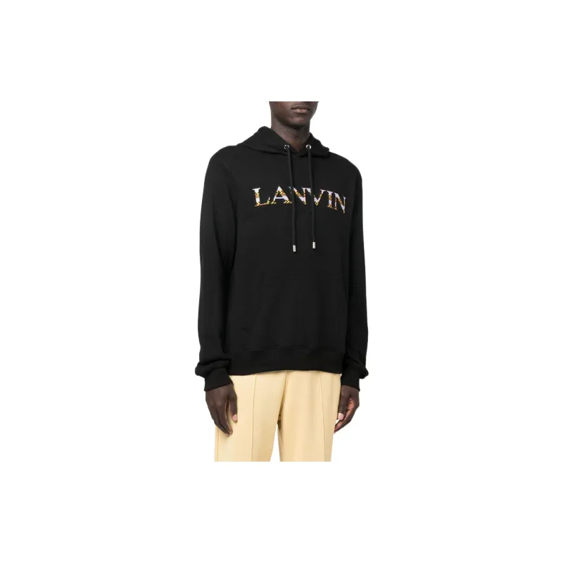 Lanvin Embroidered logo Drawstring Hoodie-3