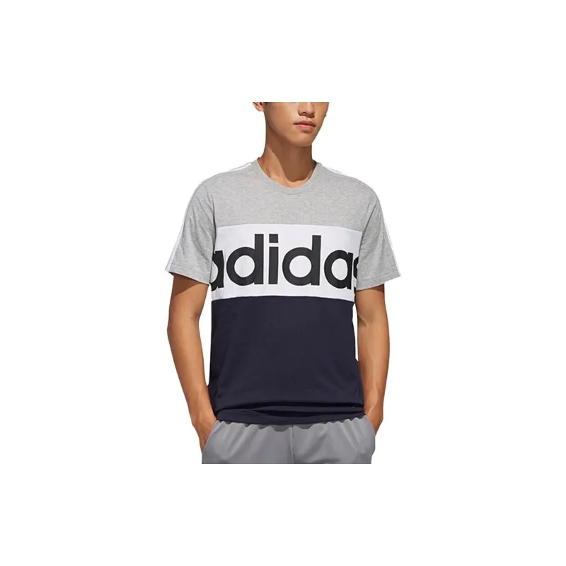 Adidas T Shirts Men Gray Blue-2