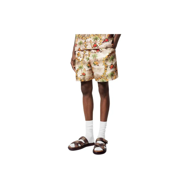 LOUIS VUITTON Monogram Silk Drawstring Shorts-3